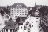 Postkarte: Ulm Ringlinie mit Triebwagen 12 auf Münsterplatz (1912)