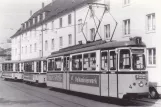 Postkarte: Ulm Straßenbahnlinie 1 mit Triebwagen 4 am Söflingen (1957)