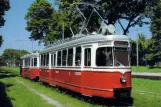 Postkarte: Wien Oldtimer Tramway mit Triebwagen 141 nahe bei Zentralfriedhof (1996)