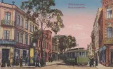 Postkarte: Wilhelmshaven Straßenbahnlinie 3 auf Bismarckstraße (1913)
