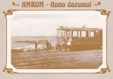 Postkarte: Wittdün, Amrum Straßenbahnlinie Amrumer Inselbahn nahe bei Nordseebad Wittdün (1920)