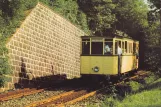 Postkarte: Wuppertal Barmer Bergbahn mit Triebwagen Barmer Bergbahn 5 nahe bei Toelleturm (1958)
