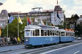 Postkarte: Zürich Straßenbahnlinie 11 mit Triebwagen 1408 auf Quaibrücke (1974)