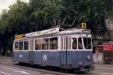 Postkarte: Zürich Straßenbahnlinie 6 mit Triebwagen 1383 auf Gessnerallee (1985)