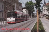 Postkarte: Zwickau Straßenbahnlinie 3 mit Niederflurgelenkwagen 906 auf Äußere Schneeberger Straße (2000)