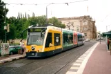 Potsdam Straßenbahnlinie 93 mit Niederflurgelenkwagen 410 "Amsterdam" am Platz der Einheit/Bildungsforum (2001)