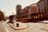 Potsdam Zusätzliche Linie 98 mit Gelenkwagen 024 am Platz der Einheit/West (1990)