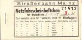 Rabatt-Fahrkarte für Mainzer Mobilität, die Vorderseite (1955)