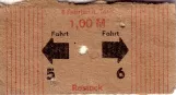 Rabatt-Fahrkarte für Rostocker Straßenbahn (RSAG) (1987)