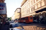 Rom Straßenbahnlinie 19 mit Gelenkwagen 7077 auf Via Ottaviano (1991)