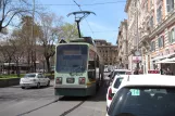 Rom Zusätzliche Linie 2/ mit Niederflurgelenkwagen 9025 am Risorgimento S.Pietro von hinten gesehen (2010)