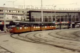 Rotterdam Straßenbahnlinie 5 mit Gelenkwagen 375 am Rotterdam Centraal Stationsplein (1981)