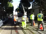San Francisco Kabelstraßenbahn Powell-Hyde in der Kreuzung Hyde Street / Jackson Street (2023)