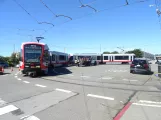 San Francisco Straßenbahnlinie N Judah mit Gelenkwagen 2014 am Judah and La Playa (Ocean Beach) (2023)