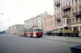 Sankt Petersburg Straßenbahnlinie 10 mit Triebwagen 4576 auf Ligovskij Propekt (1992)