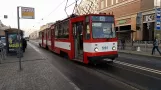 Sankt Petersburg Straßenbahnlinie 49 mit Gelenkwagen 1081 am Ligovskiy prospekt (2017)