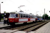 Schwerin Straßenbahnlinie 1 mit Triebwagen 150 am Ostorf (1993)
