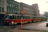 Schwerin Straßenbahnlinie 2 mit Triebwagen 229 am Marienplatz (Leninplatz) (1987)
