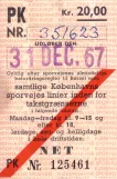 Seniorenkarte für Københavns Sporveje (KS) (1967)