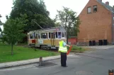 Skælskør Museumslinie mit Triebwagen 608 am Spegerborgvej (2011)