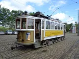 Skjoldenæsholm Triebwagen 100 auf dem Eingangsplatz Das Straßenbahnmuseum (2017)