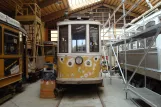 Skjoldenæsholm Triebwagen 361 während der Restaurierung Das Straßenbahnmuseum (2014)