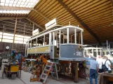 Skjoldenæsholm Triebwagen 361 während der Restaurierung Das Straßenbahnmuseum (2018)