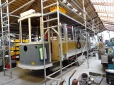 Skjoldenæsholm Triebwagen 361 während der Restaurierung Das Straßenbahnmuseum (2022)