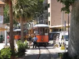 Sóller Straßenbahnlinie mit Triebwagen 21, die Vorderseite Port de Sóller (2013)