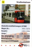 Spielkarte: Bremen Straßenbahnlinie 1 mit Niederflurgelenkwagen 3058 auf Langemarckstraße (2006)