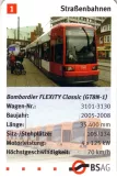 Spielkarte: Bremen Straßenbahnlinie 6 mit Niederflurgelenkwagen 3102 (2006)