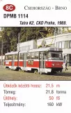 Spielkarte: Brünn Straßenbahnlinie 2 mit Gelenkwagen 1114 (2014)
