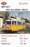 Spielkarte: Budapest Straßenbahnlinie 42 mit Triebwagen 3411 auf Ady Endre út (2014)