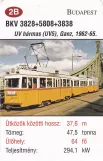 Spielkarte: Budapest Straßenbahnlinie 47 mit Triebwagen 3828 auf Szabaság híd (2014)