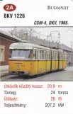 Spielkarte: Budapest Straßenbahnlinie 8 mit Gelenkwagen 1226 am Megyeri út (2014)