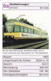 Spielkarte: Karlsruhe Regionallinie S1 mit Gelenkwagen 512 Stadtbahnwagen GT6-80C (2002)