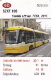 Spielkarte: Szeged Niederflurgelenkwagen 100 (2014)