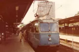 Stockholm Straßenbahnlinie 12 Nockebybanan mit Triebwagen 374 "Lappland" am Alvik (1980)