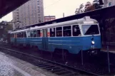 Stockholm Straßenbahnlinie 12 Nockebybanan mit Triebwagen 374 "Lappland" am Alvik (1984)