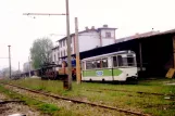 Strausberg Beiwagen 001 am Depot Walkmühlenstraße (1991)