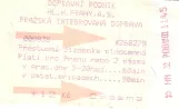 Stundenkarte für Dopravní podnik hlavního města Prahy (DPP), die Vorderseite (2001)