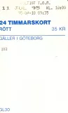 Tageskarte für Göteborgs Spårvägar (GS), die Rückseite (1995)