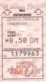 Tageskarte für Münchner Verkehrsgesellschaft (MVG), die Vorderseite (1998)