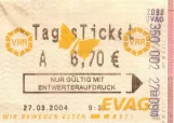 Tageskarte für Ruhrbahn Essen, die Vorderseite (2004)