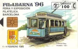 Telefonkarte: Barcelona Touristenbahn 55 , die Vorderseite (1996)