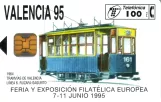 Telefonkarte: Valencia Triebwagen 161 , die Vorderseite Valencia 95 (1995)