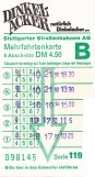 Ticket-Gutschein für Stuttgarter Straßenbahnen (SSB), die Vorderseite (1970)