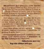 Überweisung-Fahrkarte für Københavns Sporveje (KS), die Rückseite  1 KR. (1963)