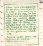 Überweisung-Fahrkarte für Malmö Lokaltrafik (ML), die Rückseite  ML (1971-1973)