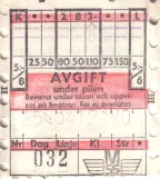 Überweisung-Fahrkarte für Malmö Lokaltrafik (ML), die Vorderseite (1970)